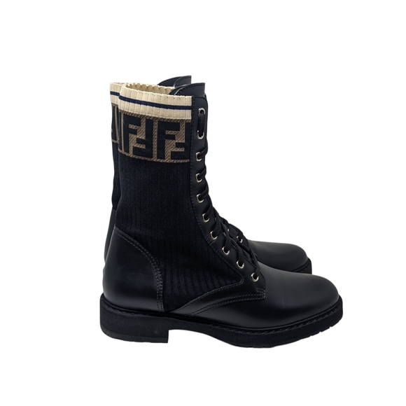 NIB Fendi Rockoko Knit FF Combat Logo Sock Boot Size EU 41 - Picture 3 of 16
